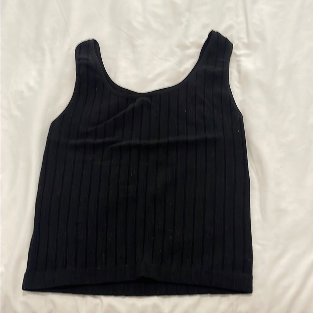 Black Ribbed Women's Top